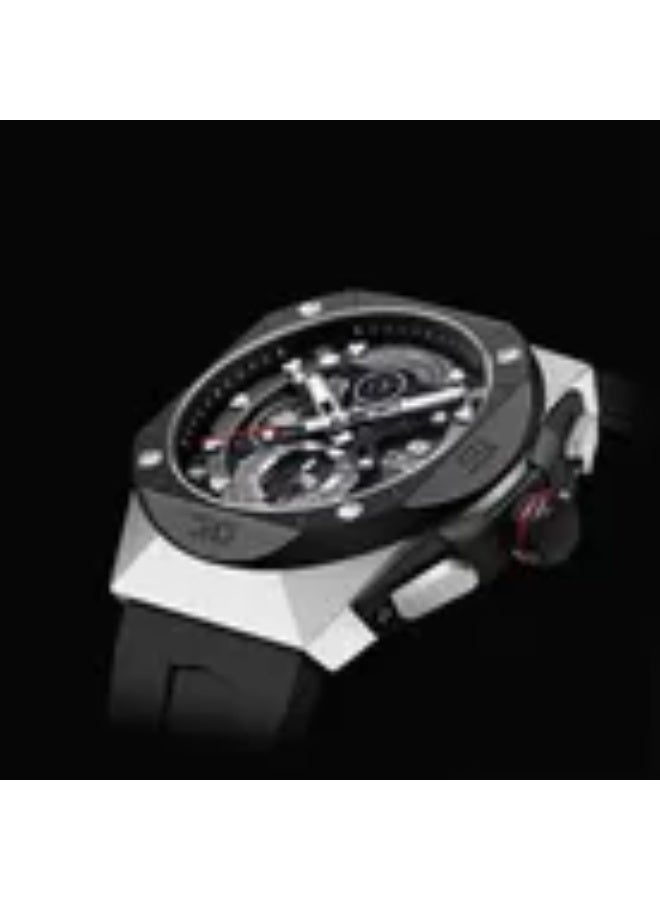 Tsar Bomba Elemental TB8801Q-01 Classic Crystal Chronograph Luminous Black Rubber Strap - Image 2